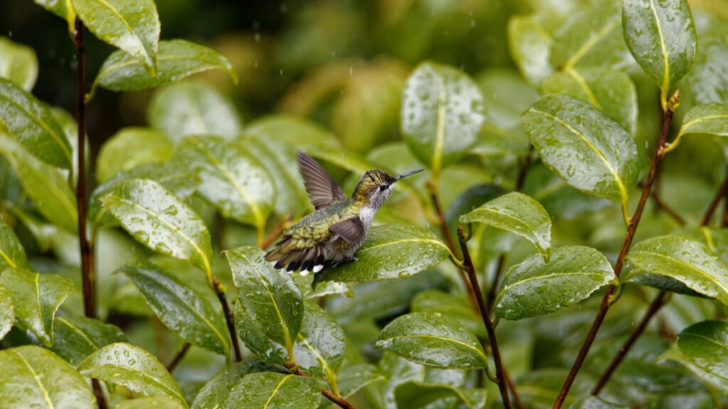 A hummingbird perched on a leaf,wings outstretched,among glistening green foliage."The Byte App's Ambitious Attempt to Take Down TikTok:What Happened"explores the challenges of competing in the social media arena.